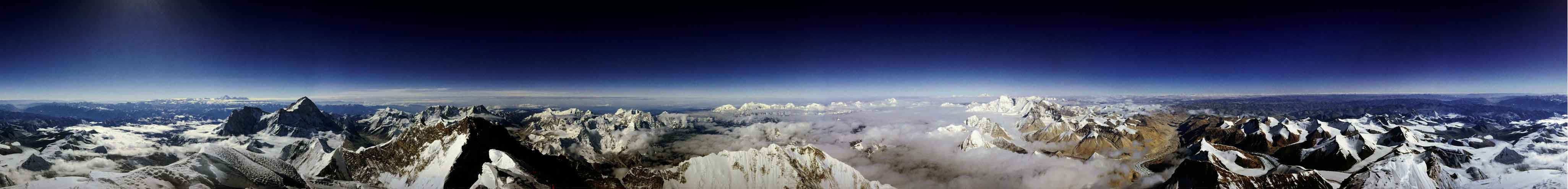 Vista a 360° dall'Everest.