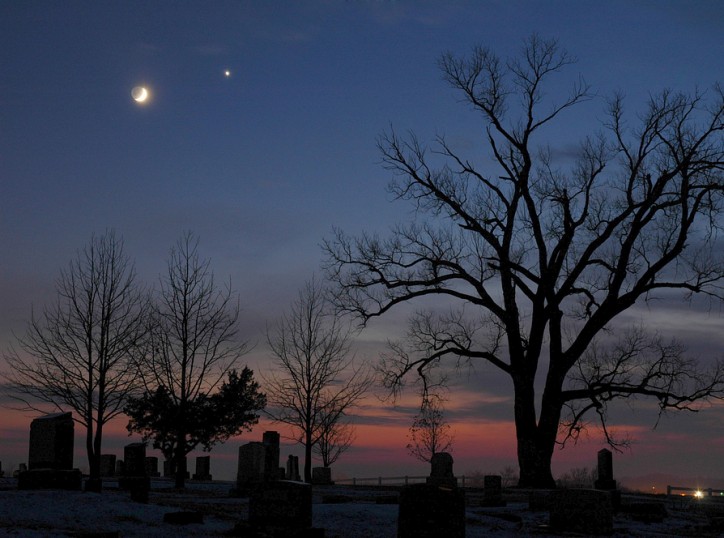 December Moon Meets Evening