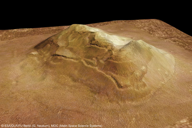 Profil The Face on Mars yang sesungguhnya yang diambil dari Mars Express pada tanggal 25 September 2006 (dok. NASA)