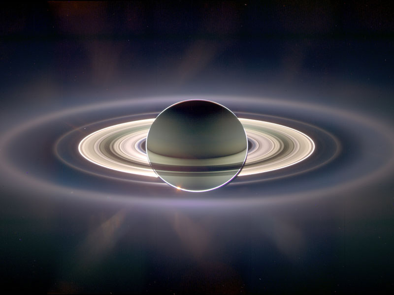 Saturn, shadowing the sun (Image credit: CICLOPS, JPL, ESA, NASA)