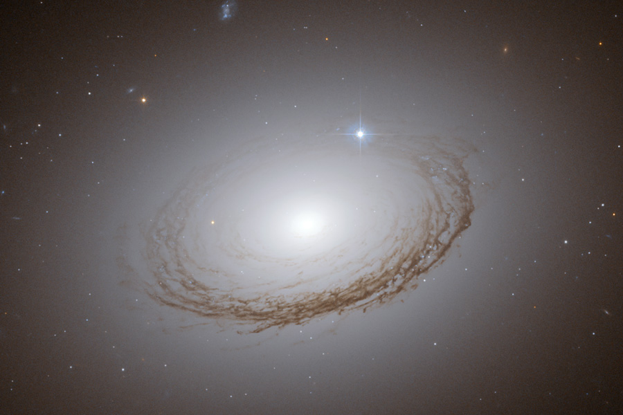 धूल के बादलों से रेखांकित आकाशगंगा एन जी सी ७०४९