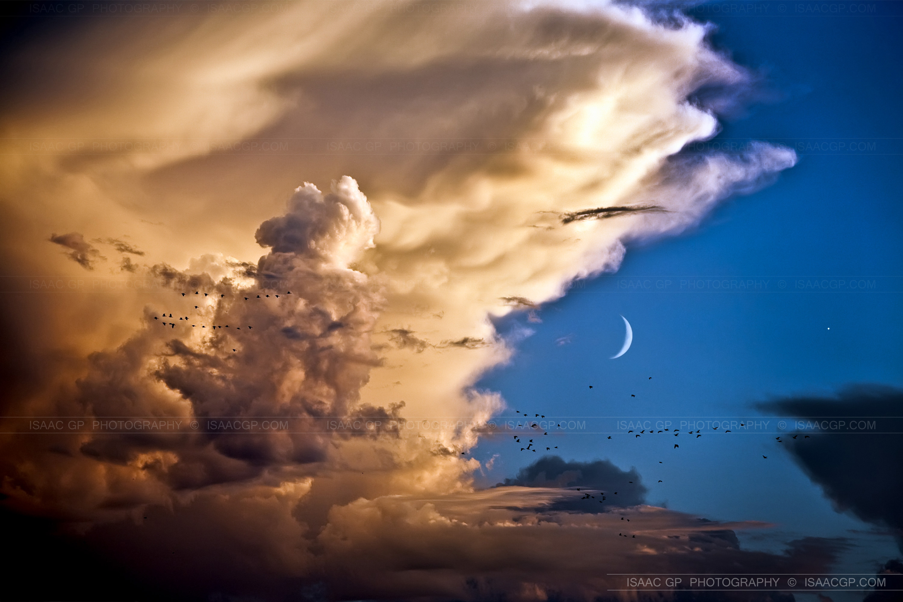 ابر و ماه پرنده و زهره