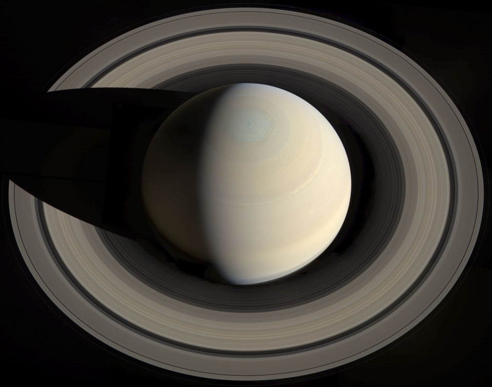 Saturn from Above. Image Credit & License: NASA/JPL/SSI; Composition: Gordan Ugarkovic