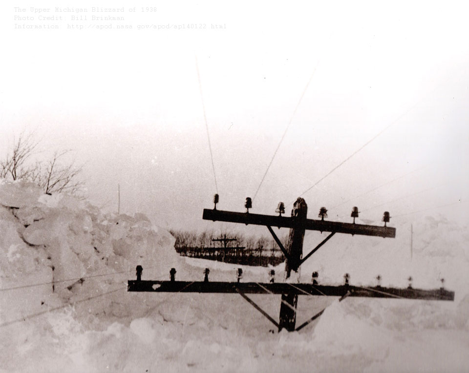 Upper Michigan Blizzard of 1938, Somestimes Called the Snowstorm of the Century
