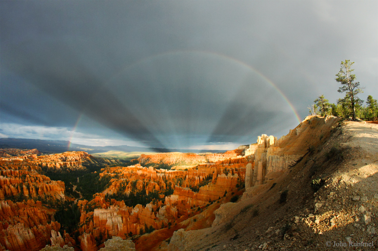 Rainbows and Rays over Bryce Canyon