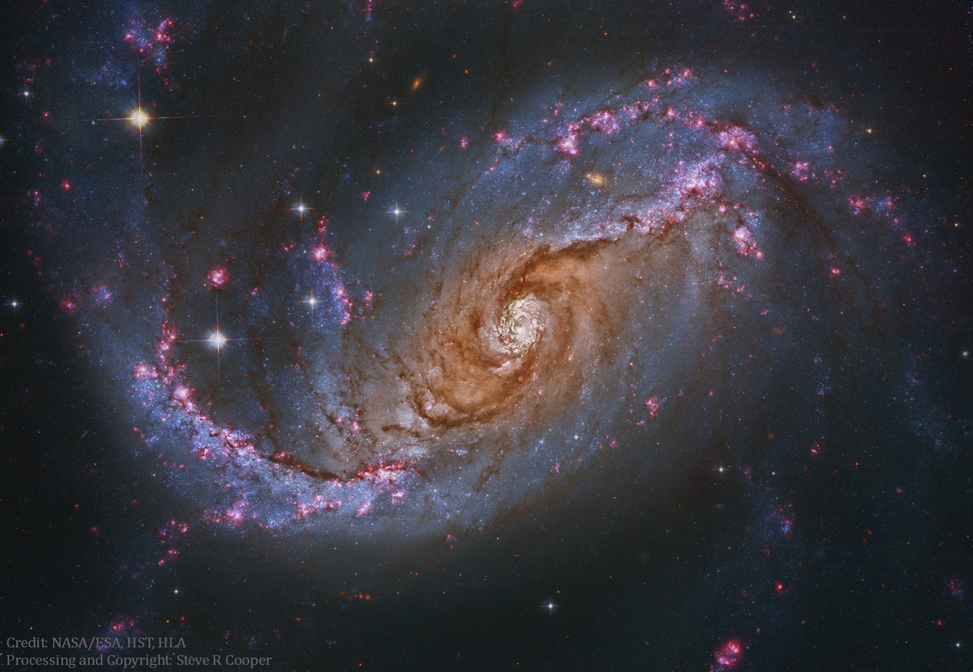 Ngc 1672 Uma Proeminente Galáxia Espiral Barrada Capturada Pelo Hubble E Processada Por Steve 5297