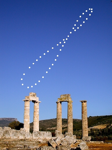 APOD: 2004 June 21 - Analemma Over Ancient Nemea