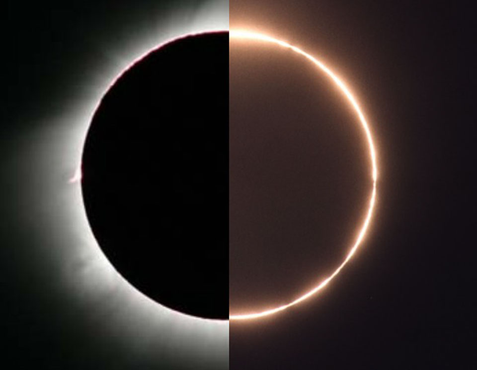 Un extraño eclipse solar híbrido