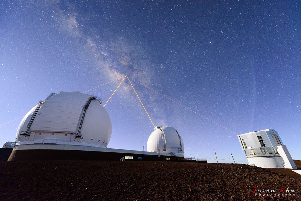 Cuatro láseres sobre Mauna Kea