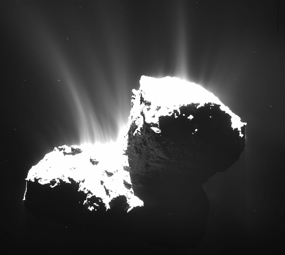Chorros del cometa Churyumov-Gerasimenko