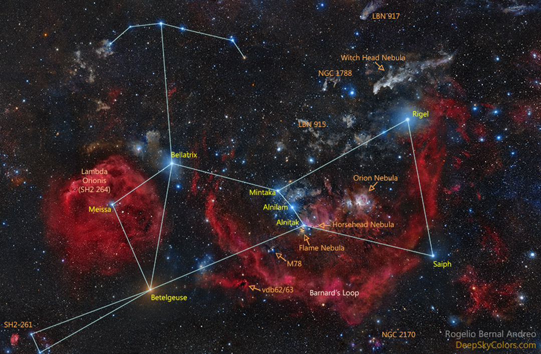 APOD 2016 December 4 Official Star Names For Orion