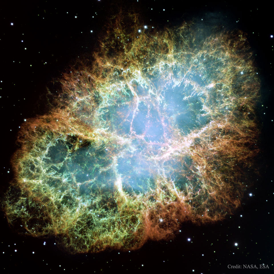 哈勃望远镜拍摄的蟹状星云