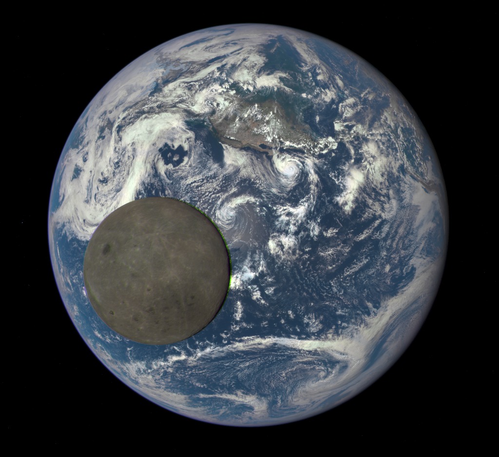 满月，地球