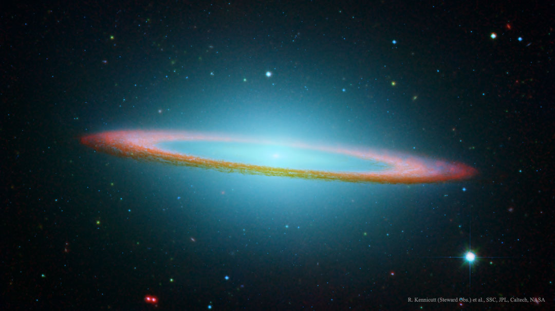 La galaxia del Sombrero en infrarrojo