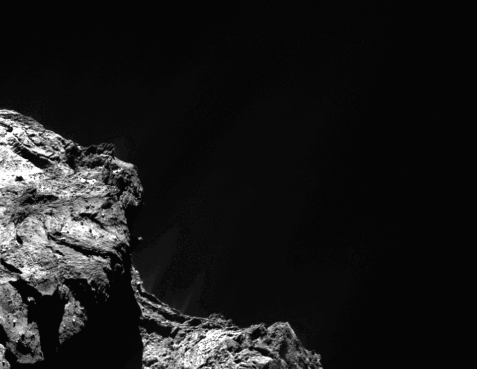 Un chorro repentino en el cometa 67P