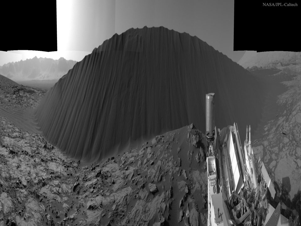 火星上黑暗的沙丘