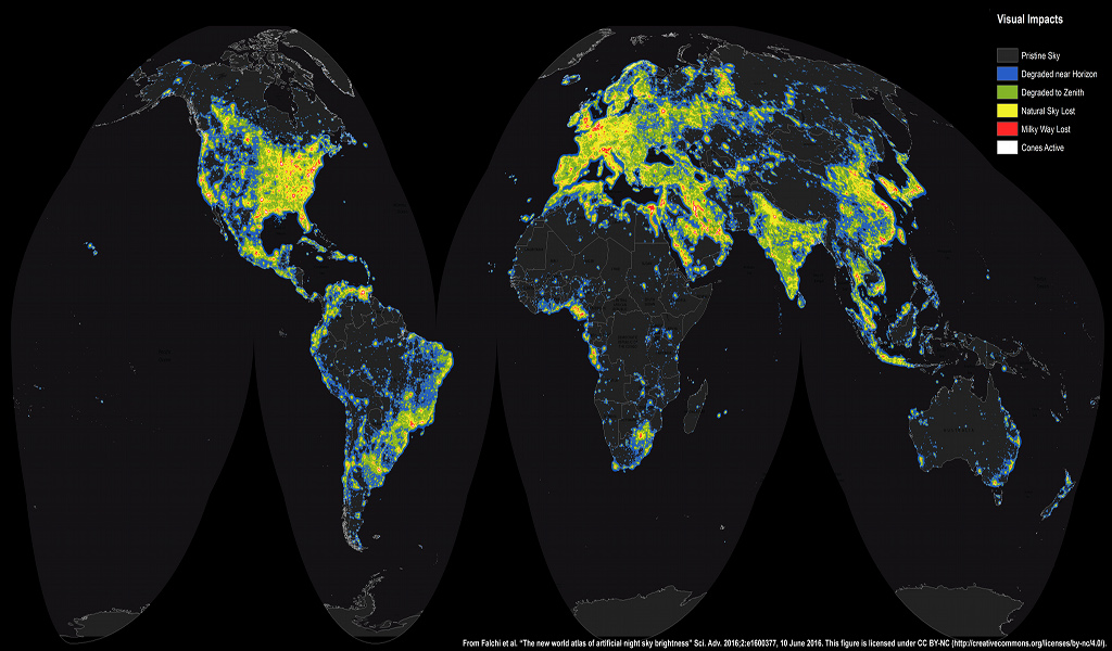 Nuevo Atlas mundial del brillo artificial del cielo