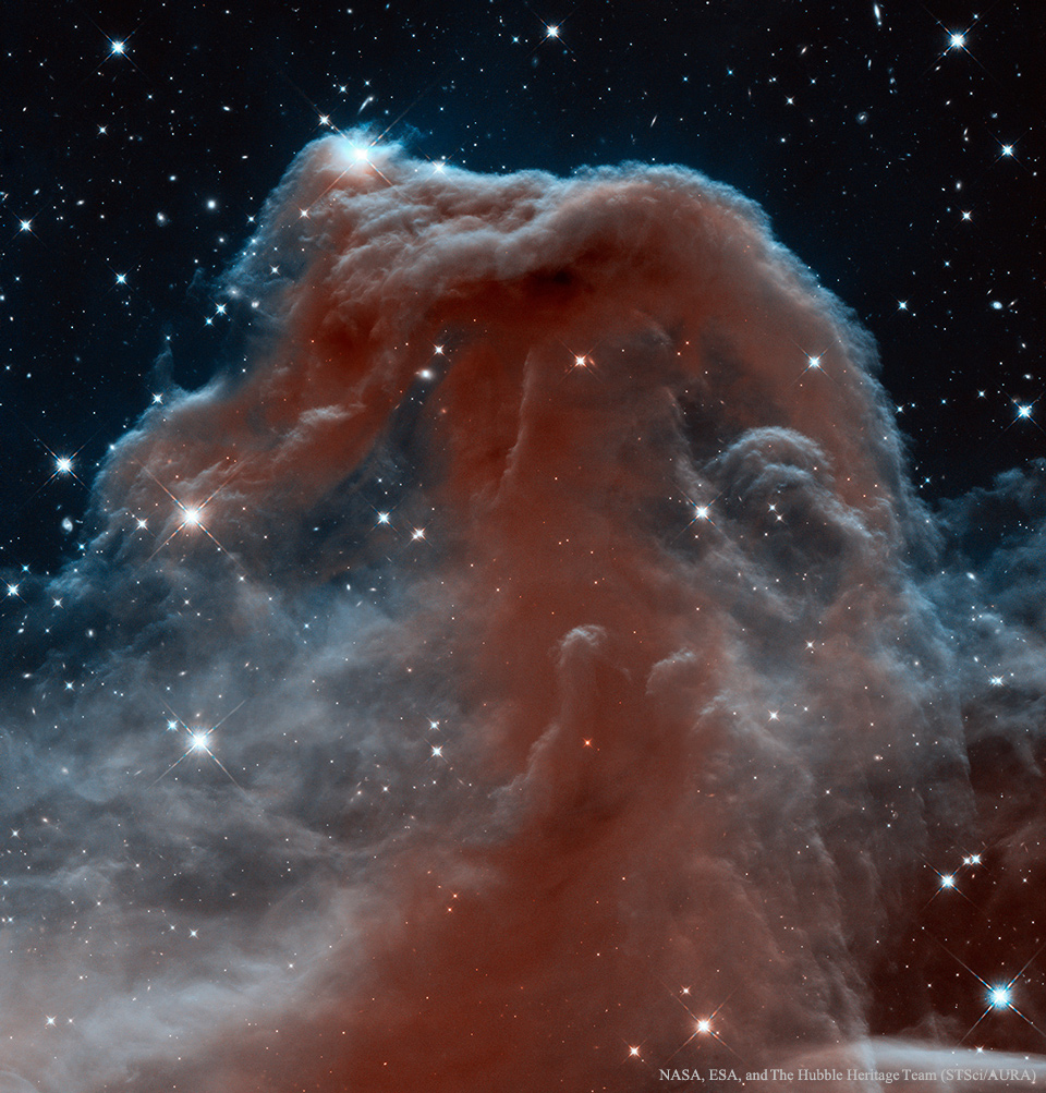 这是哈勃红外线拍摄的马头星云