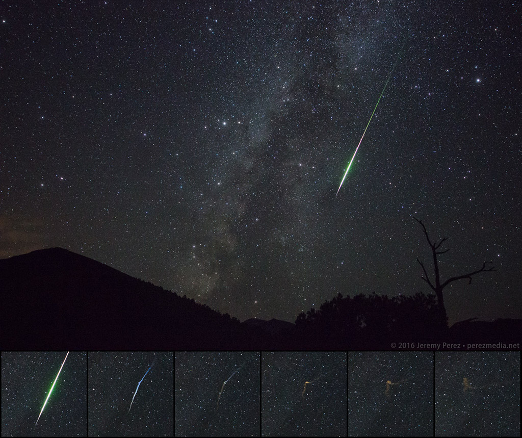 Bólido de las Perseidas en Sunset Crater