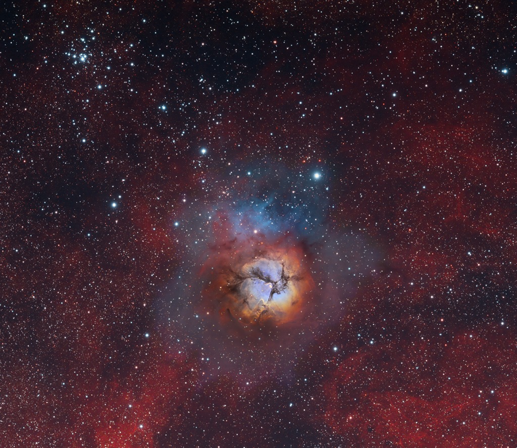 Composición de Messier 20 y 21