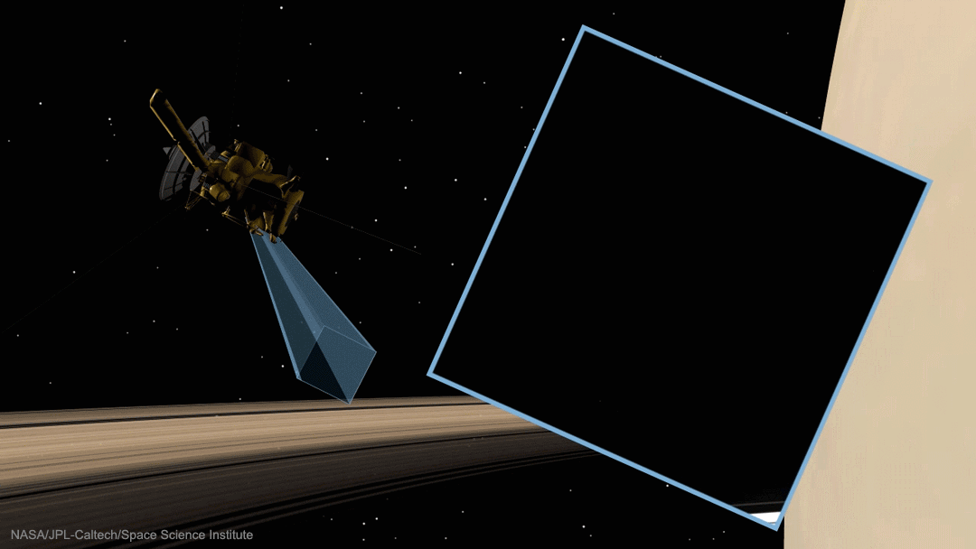 אנימציה של נאס"א, המורכבת מ-21 תמונות, ומראה צלילה של קאסיני בין שבתאי לטבעות שבתאי | צילום: NASA/JPL-Caltech/Space Science Institute