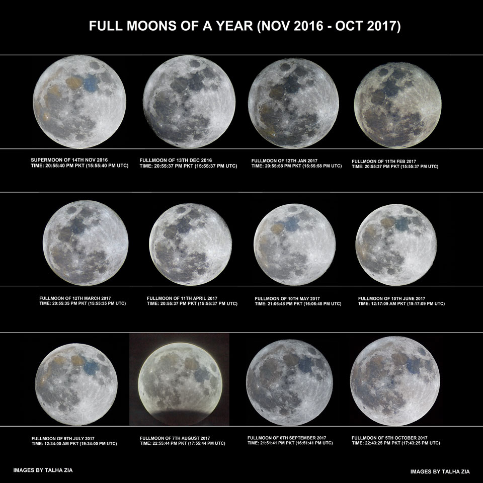 APOD 2017 November 5 A Year of Full Moons