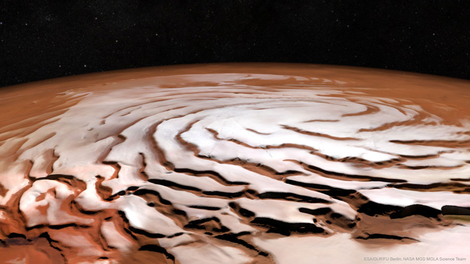 El polo norte espiral de Marte