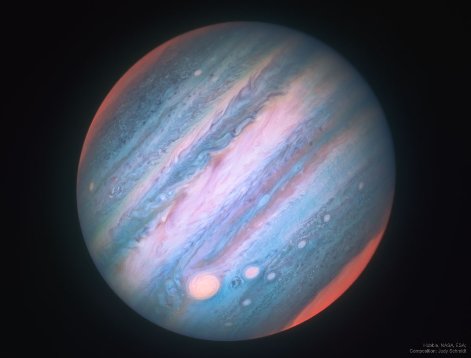 Júpiter en infrarrojo de Hubble