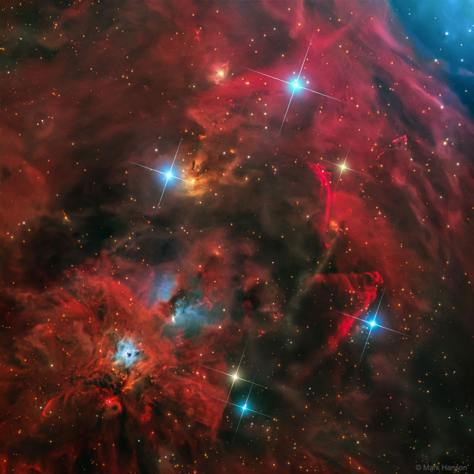 NGC 1999附近的弧、喷流和激波
