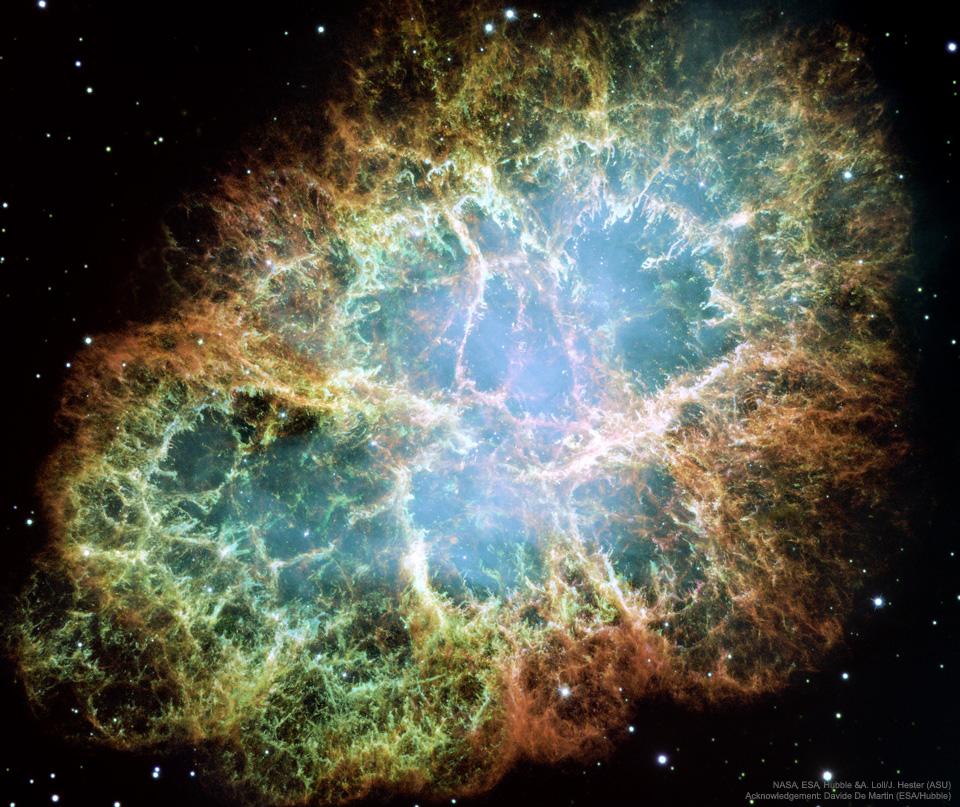 哈勃望远镜拍摄的蟹状星云
