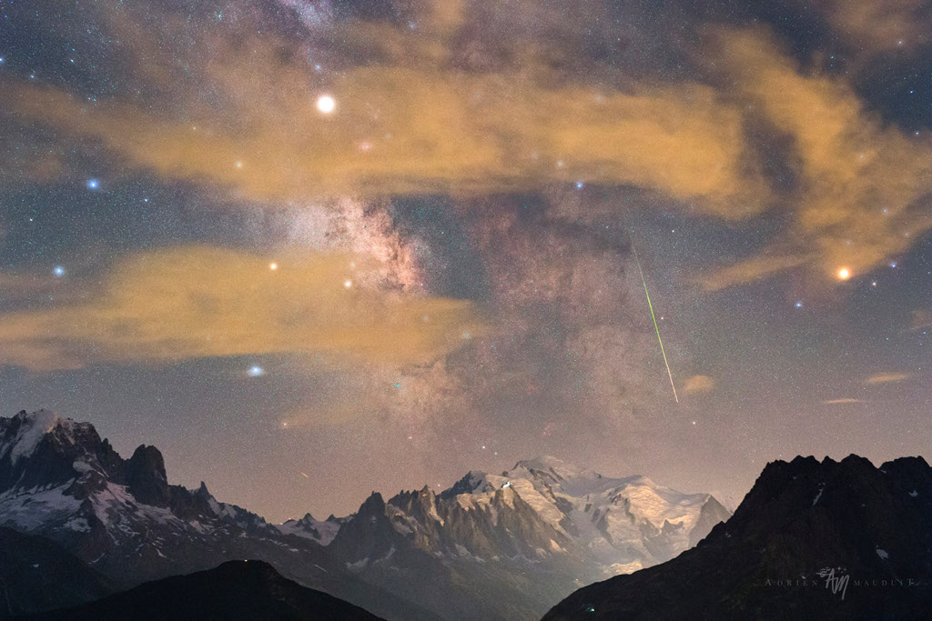 Mont Blanc, Meteoro y la Vía Láctea