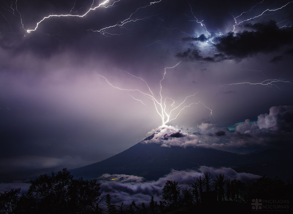 Lightning over the Volcano of Water