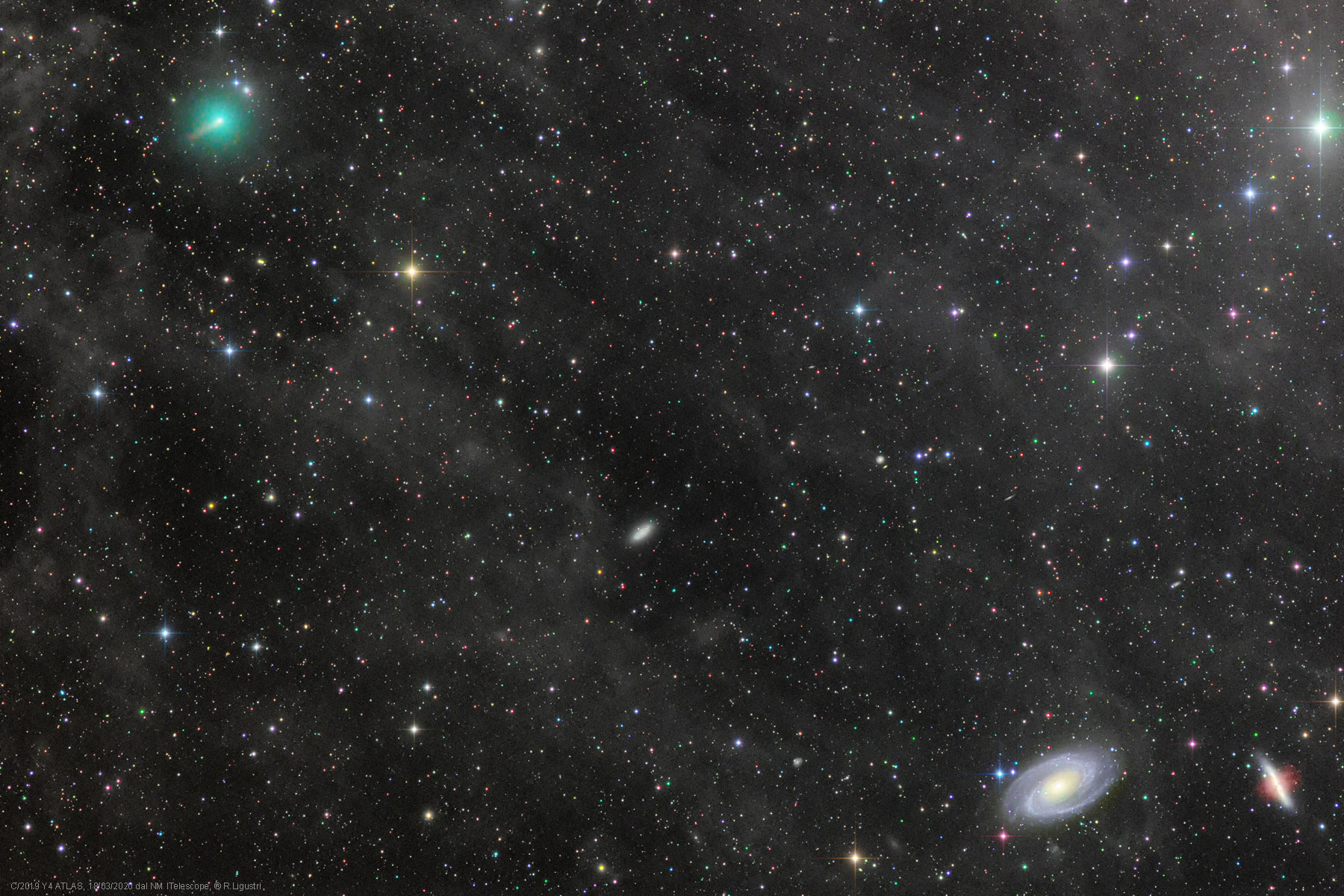 Apod March 21 Comet Atlas And The Mighty Galaxies