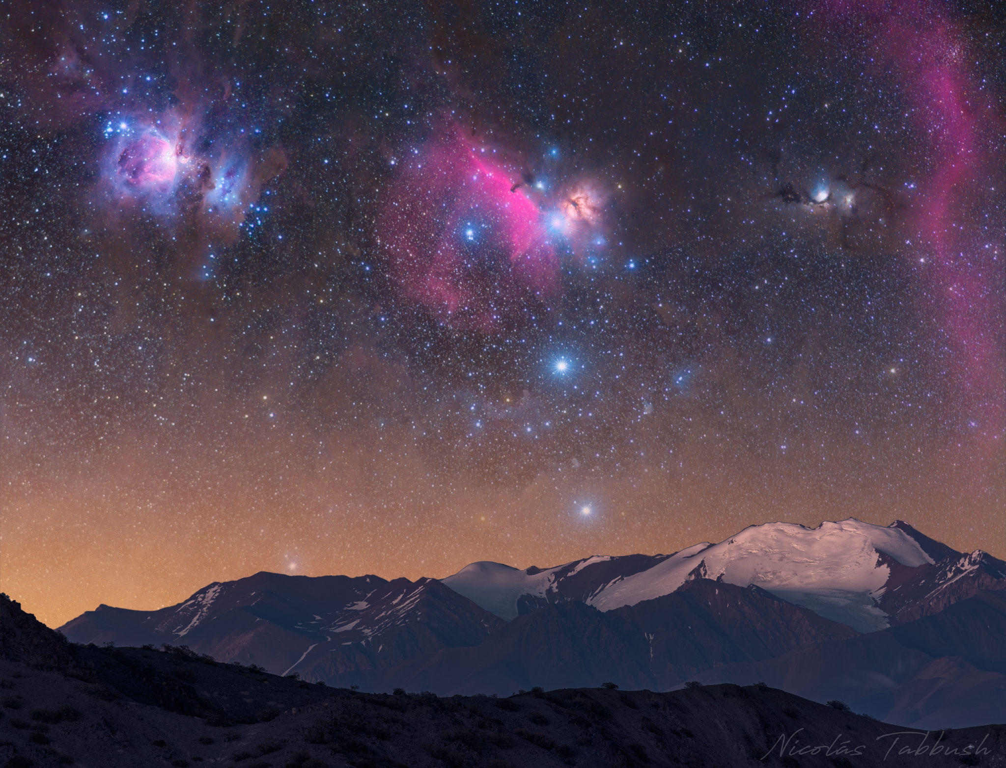 Apod June 9 Orion Over Argentine Mountains