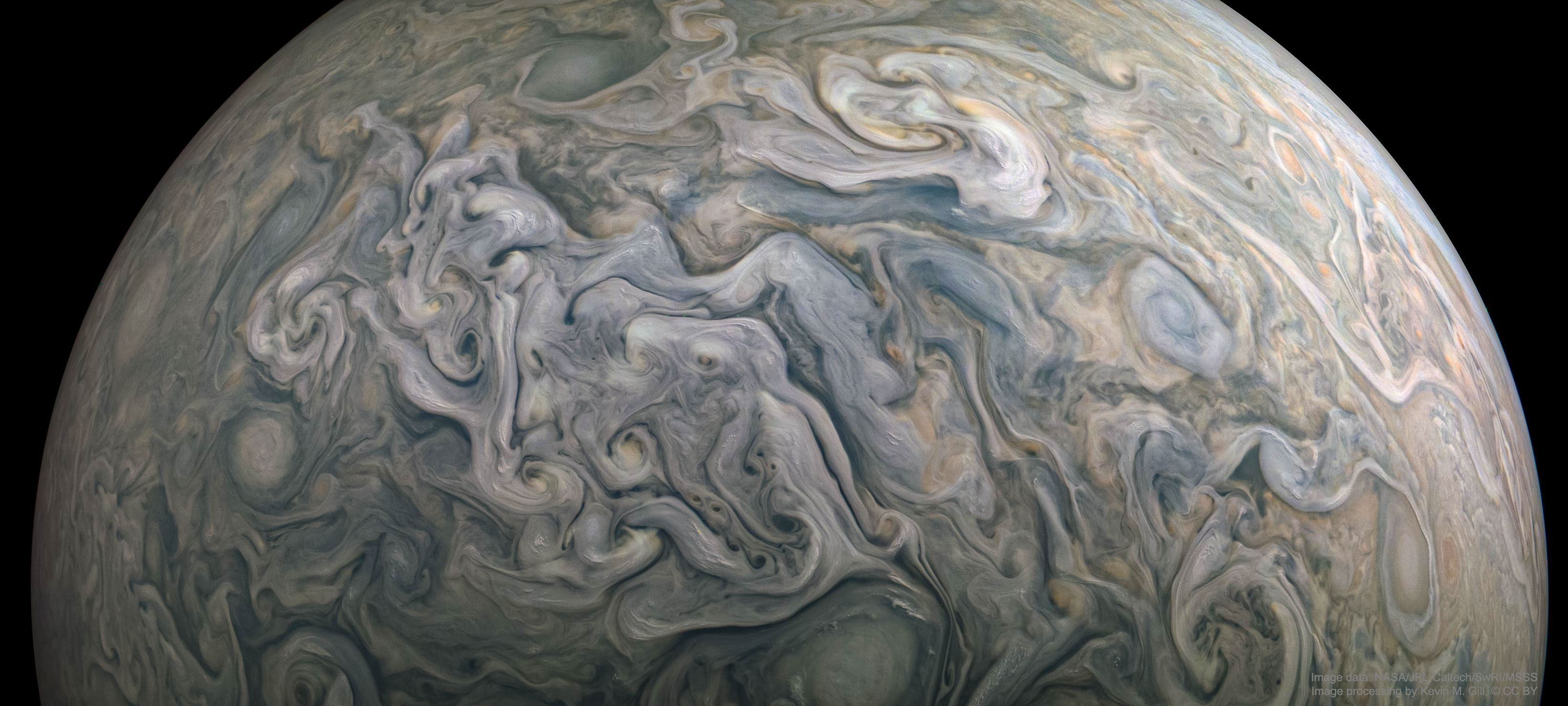 每日星空：木星上翻滚的云