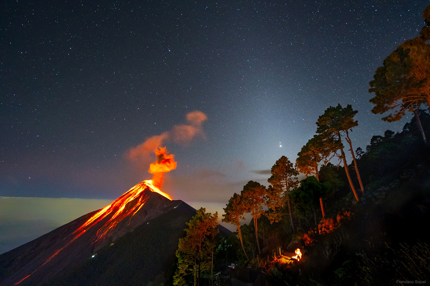 大地と空が織りなす絶景 398 グアテマラにある活火山と400年ぶりに接近して見える木星と土星 我家のｉｔ化