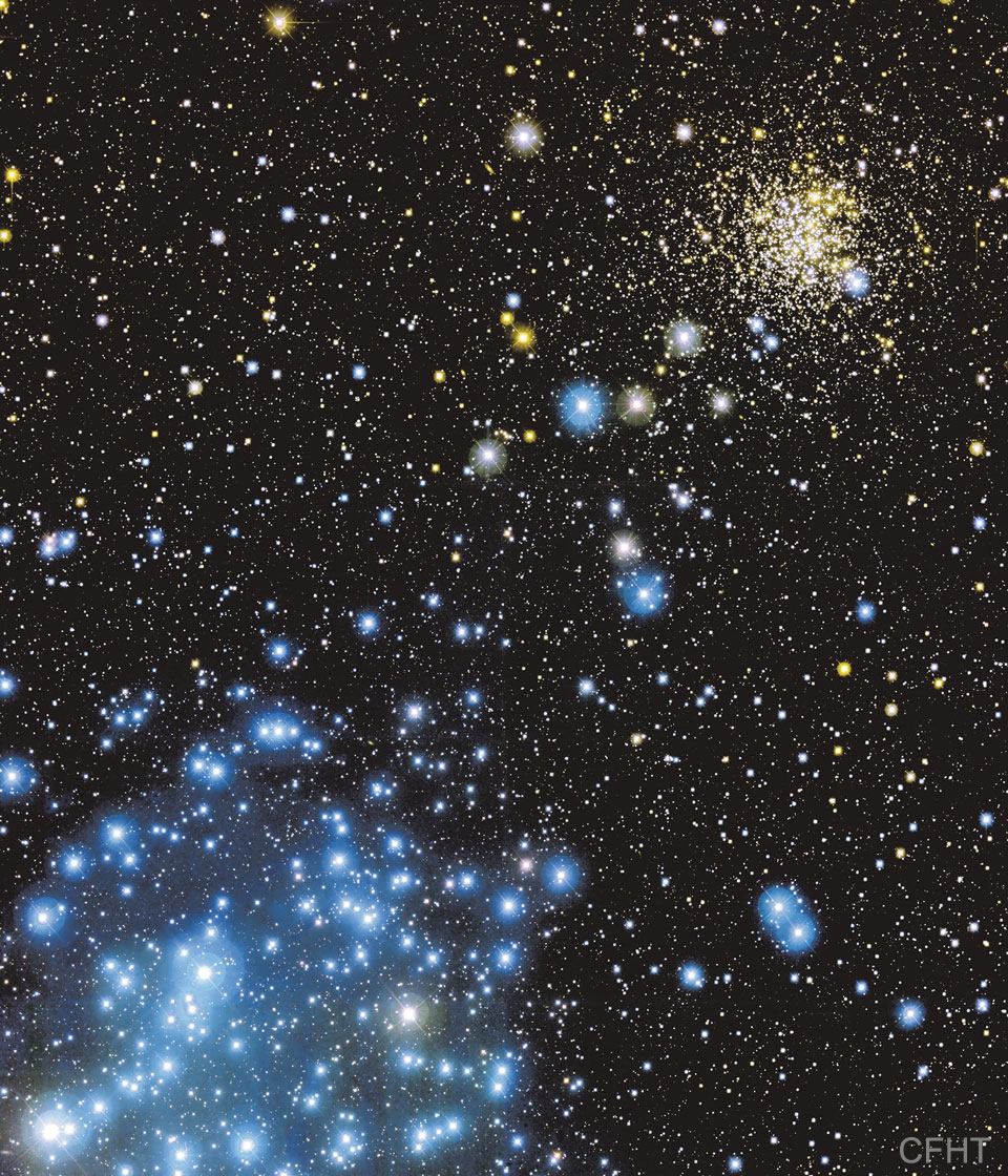 A picture of star clusters M35 and NGC 2158. Please see the explanation for more detailed information.