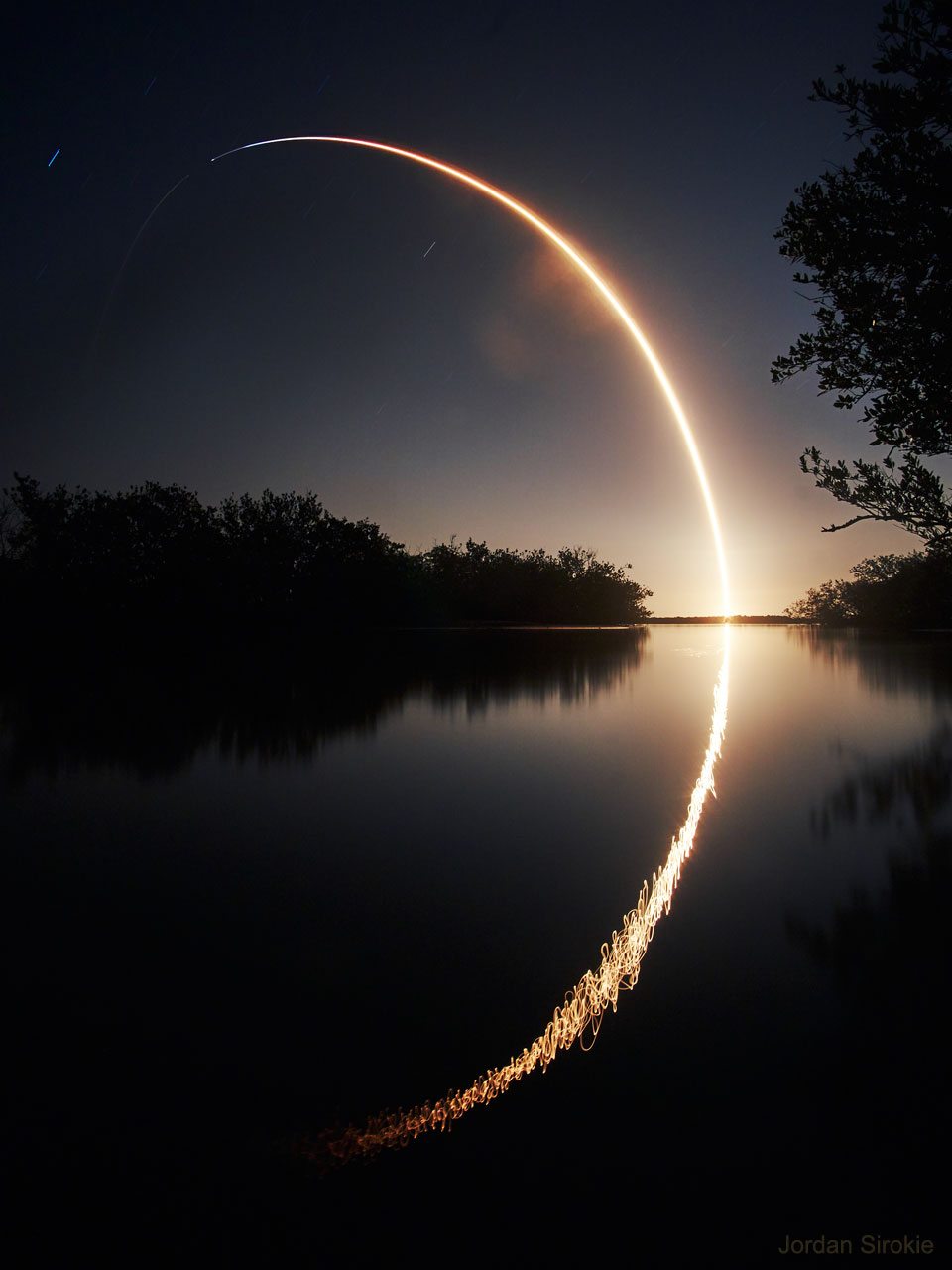 The featured image shows a long exposure image of  the launch of NASA's IXPE observatory to low Earth orbit. The launch was on a Falcon 9 Rocket by SpaceX. Please see the explanation for more detailed information.
