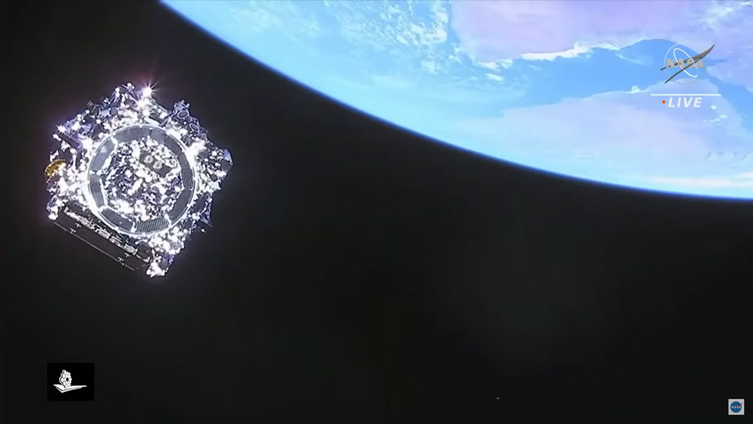 地球上空的詹姆斯·韦布空间望远镜