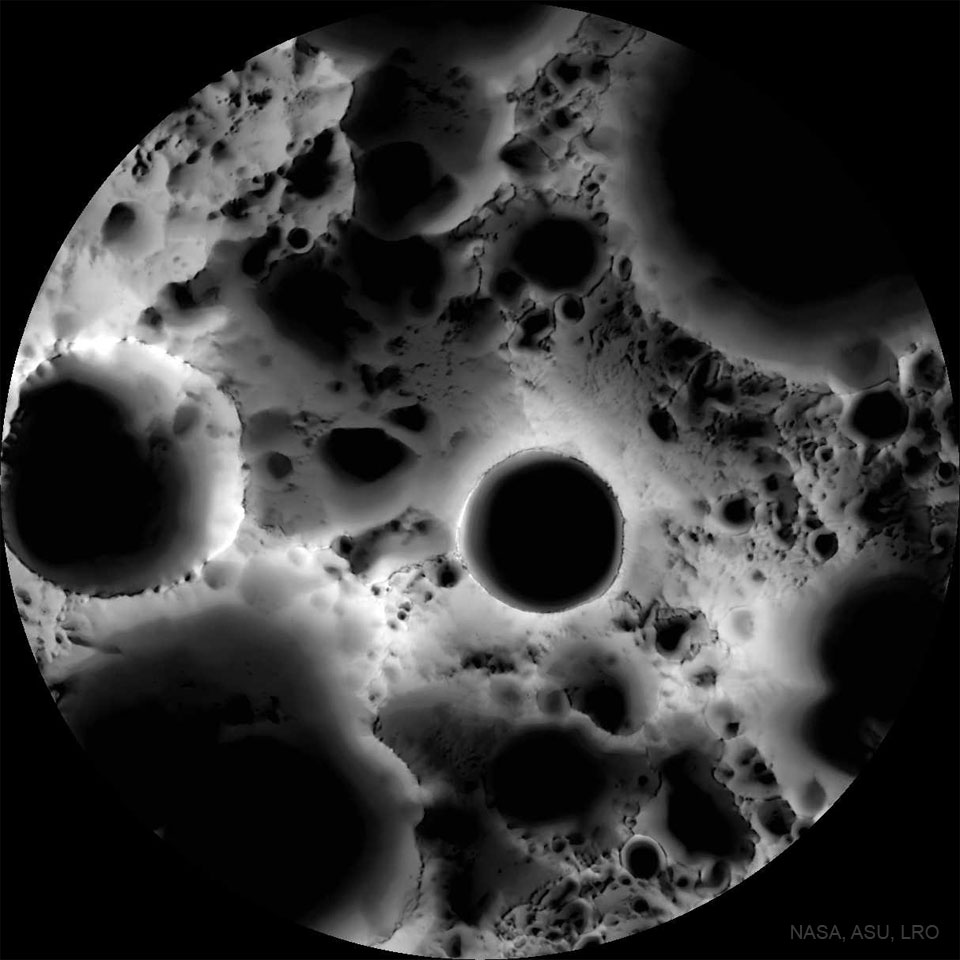 Shadows at the Moon's South Pole