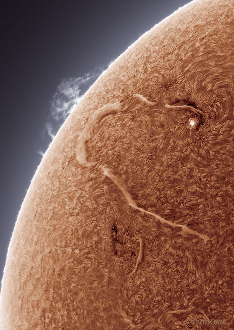 The featured image shows a long filament snaking across the
face of the Sun. 
Please see the explanation for more detailed information.