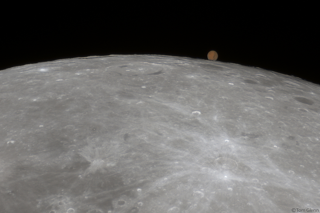 Mars Rises above the Lunar Limb