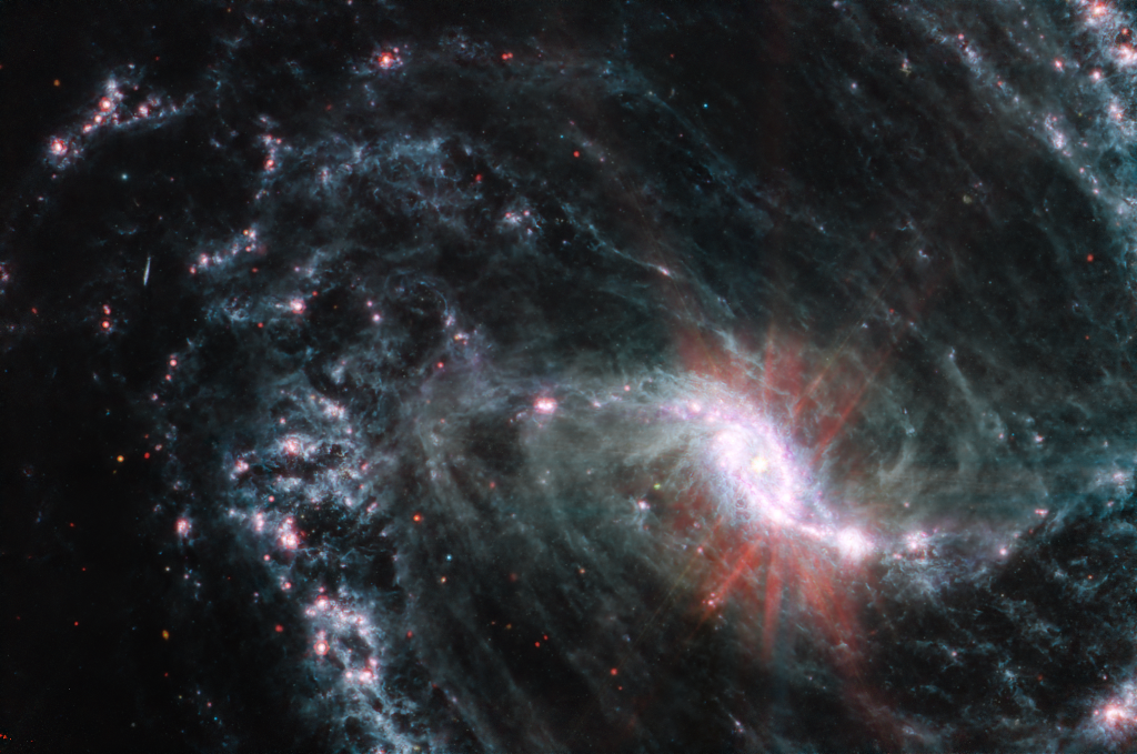 Galaxia espiral barrada NGC 1365 desde Webb