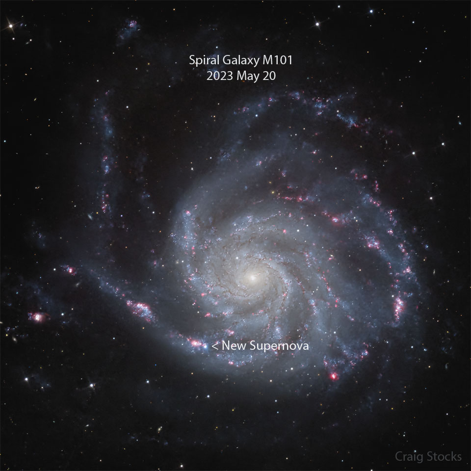 Descubierta una supernova en la cercana galaxia espiral M101