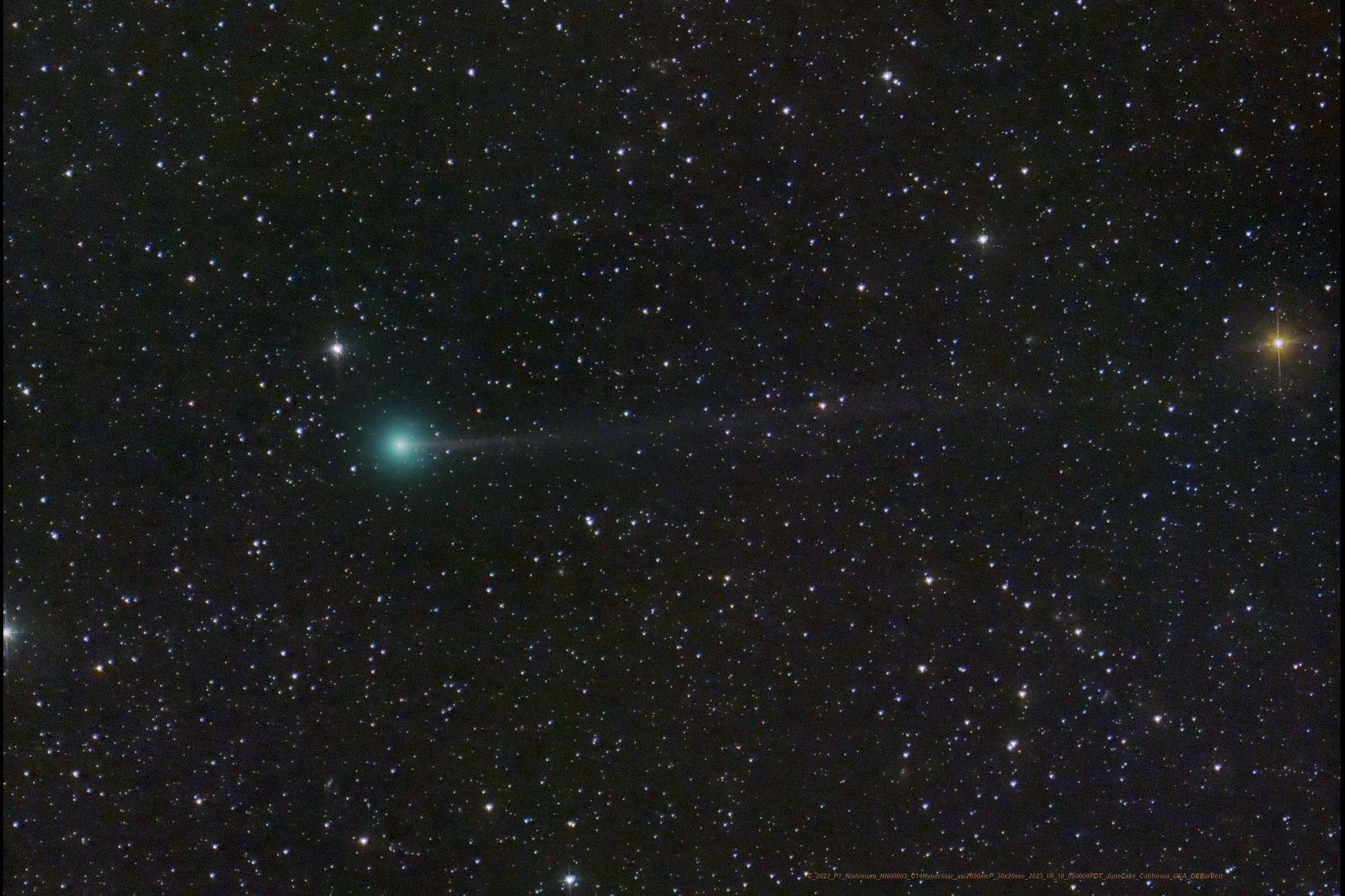 APOD 2023 August 21 Introducing Comet Nishimura