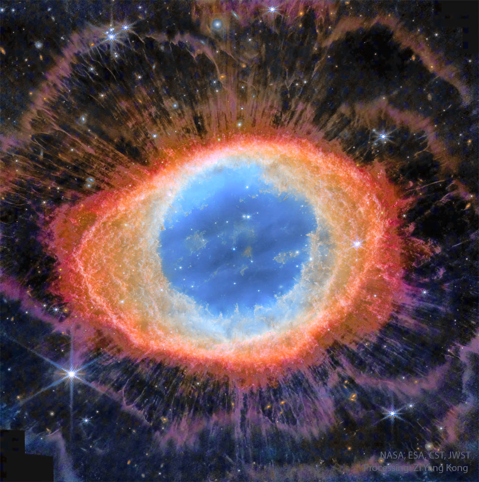 2023年08月14日:韦伯望远镜的环状星云-（The Ring Nebula from Webb and Hubble）