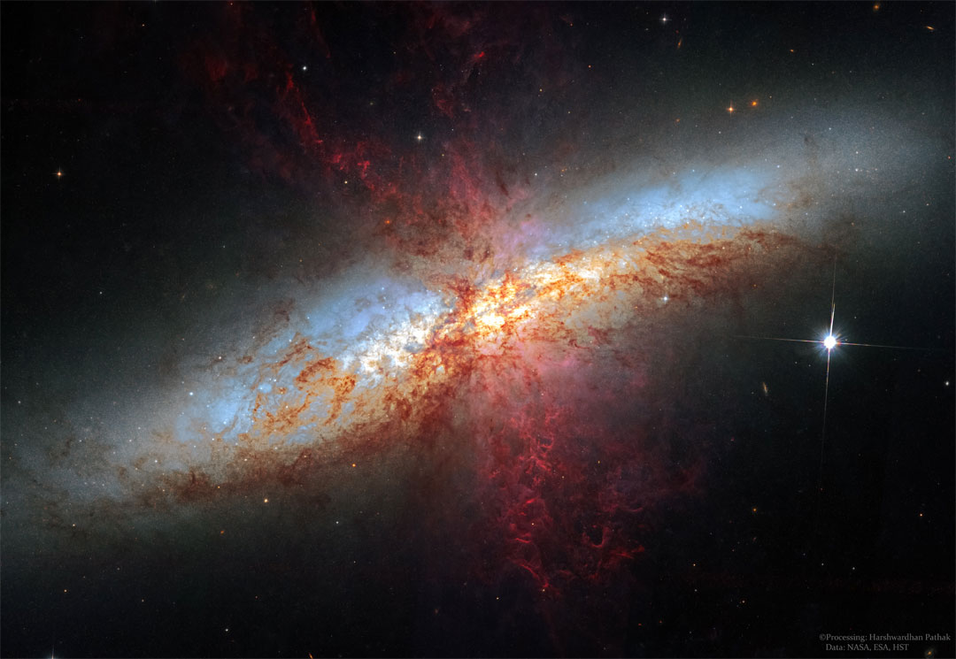 M82: Galaxia con un viento supergaláctico
