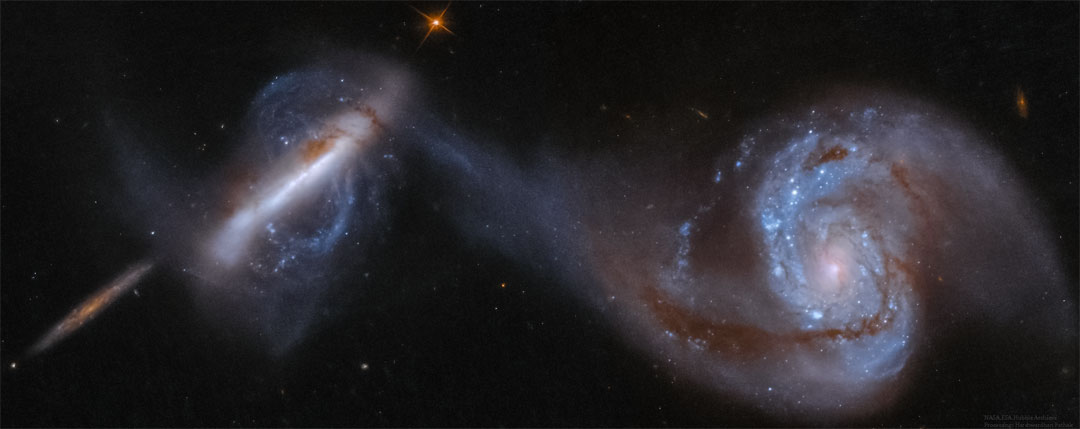 Arp 87: Galaxias en fusión desde el Hubble