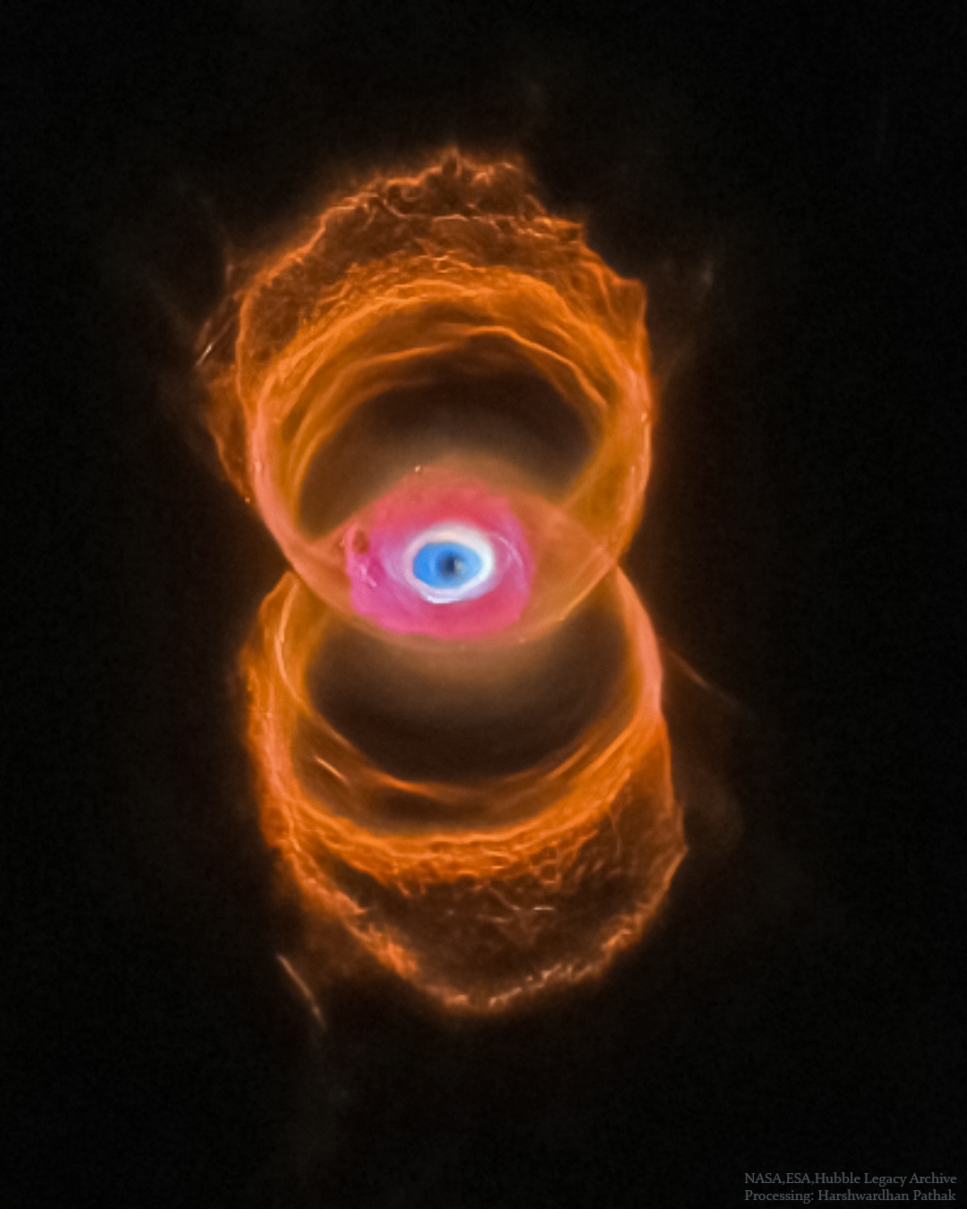 MyCn 18: La nebulosa planetaria del reloj de arena grabado