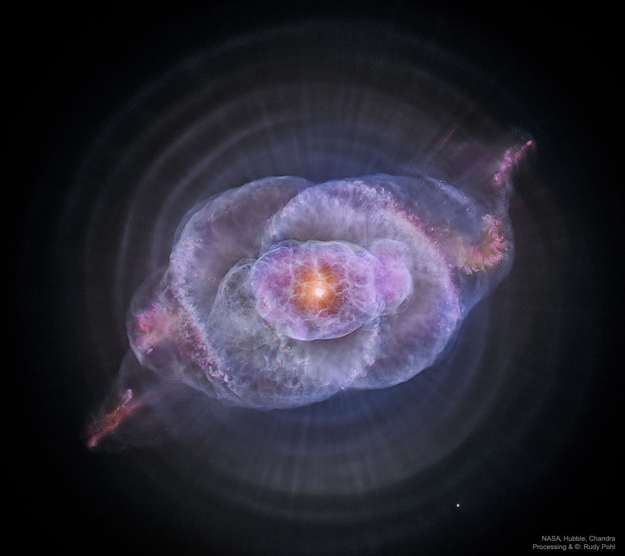 La nebulosa Ojo de Gato en óptico y rayos X